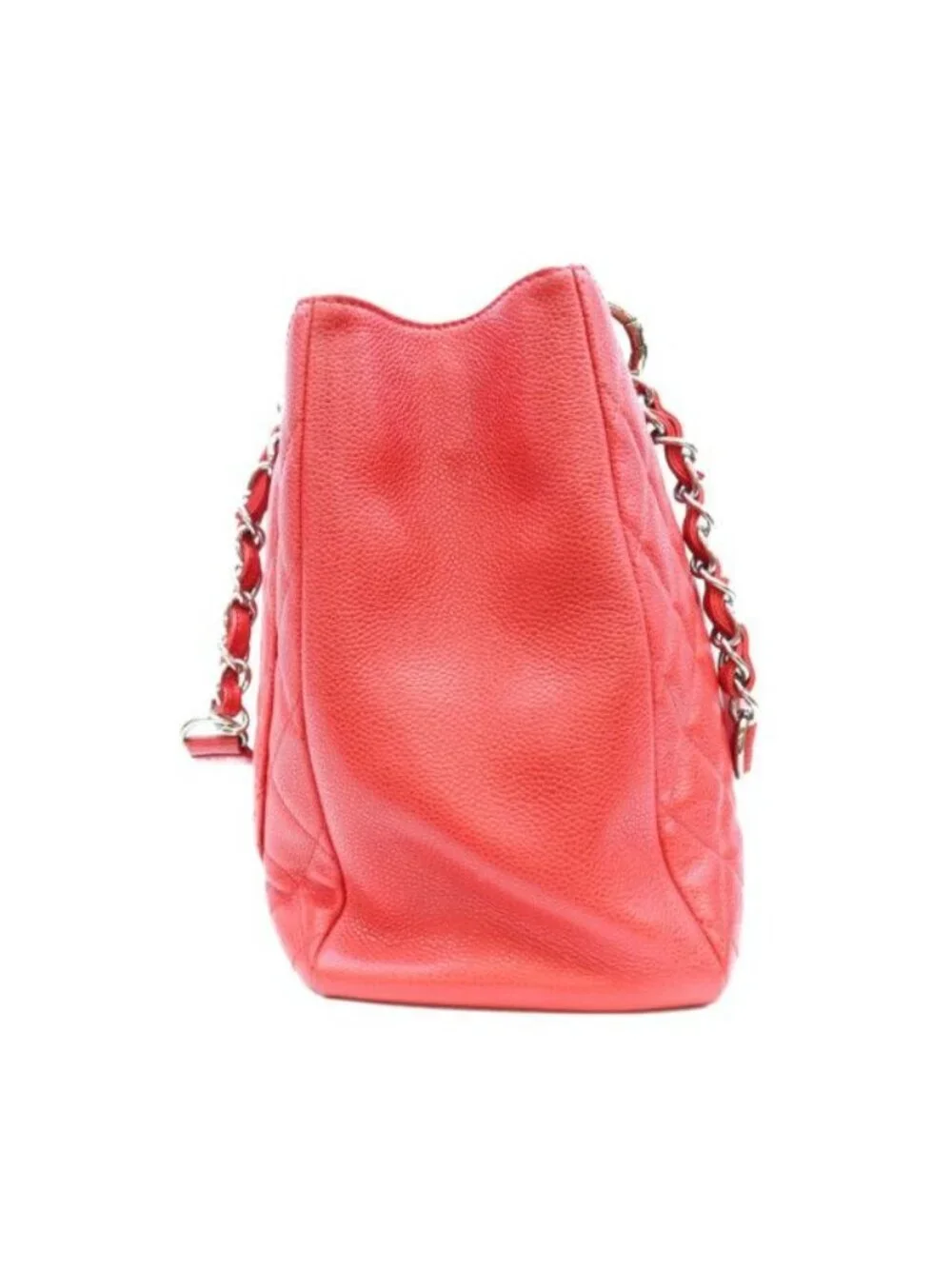Chanel Red Caviar Silver Grand Shopping Tote GST